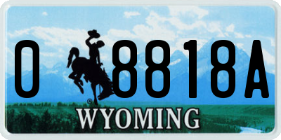 WY license plate 08818A