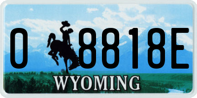 WY license plate 08818E