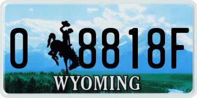 WY license plate 08818F