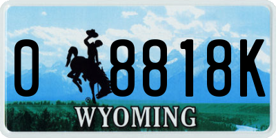 WY license plate 08818K