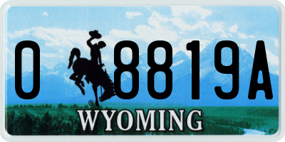 WY license plate 08819A