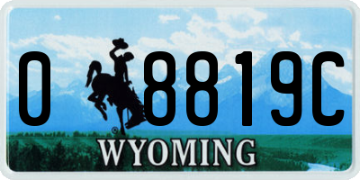 WY license plate 08819C