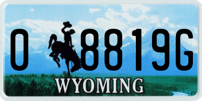 WY license plate 08819G