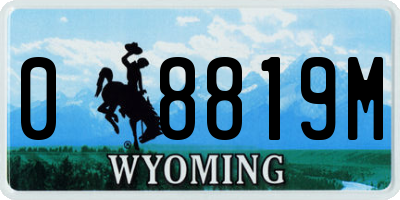 WY license plate 08819M