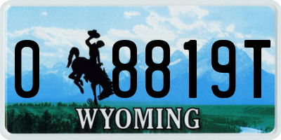 WY license plate 08819T