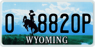 WY license plate 08820P
