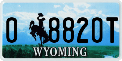 WY license plate 08820T
