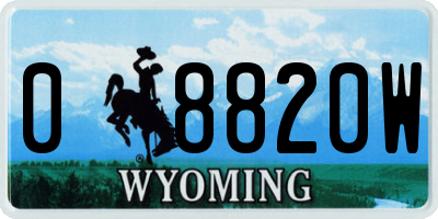 WY license plate 08820W