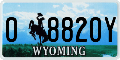 WY license plate 08820Y