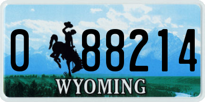 WY license plate 088214