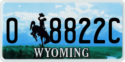 WY license plate 08822C