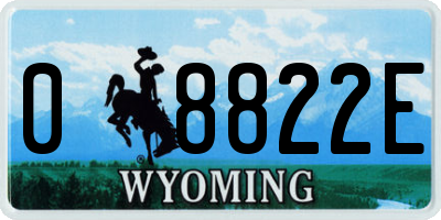 WY license plate 08822E