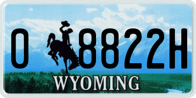 WY license plate 08822H