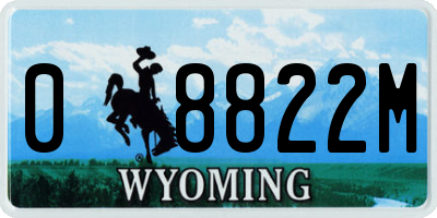 WY license plate 08822M