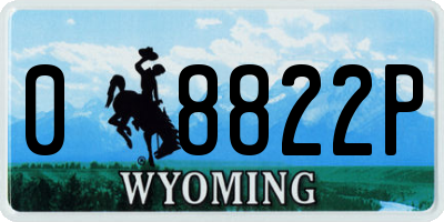 WY license plate 08822P