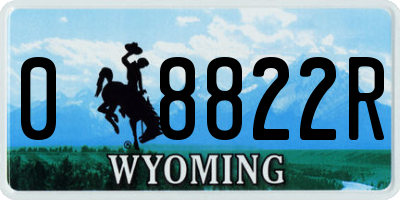 WY license plate 08822R