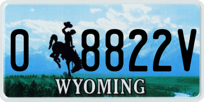 WY license plate 08822V