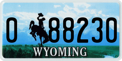 WY license plate 088230