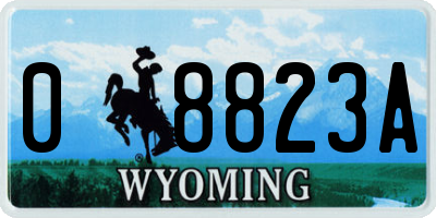 WY license plate 08823A
