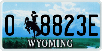 WY license plate 08823E