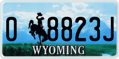 WY license plate 08823J