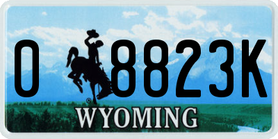 WY license plate 08823K