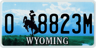 WY license plate 08823M