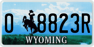 WY license plate 08823R