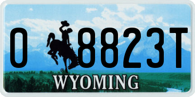 WY license plate 08823T
