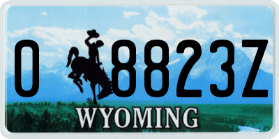 WY license plate 08823Z