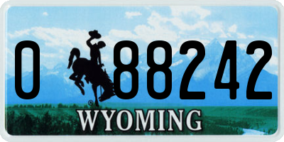 WY license plate 088242