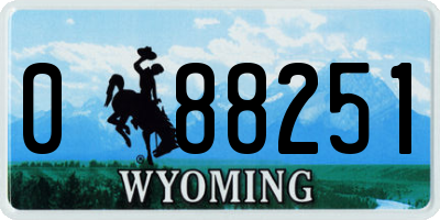 WY license plate 088251