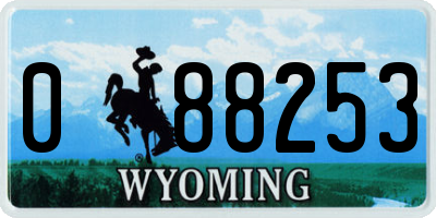 WY license plate 088253