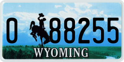 WY license plate 088255