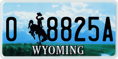 WY license plate 08825A