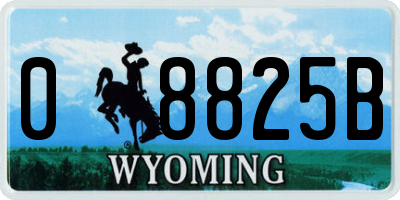 WY license plate 08825B