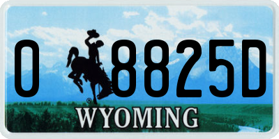 WY license plate 08825D