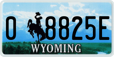 WY license plate 08825E