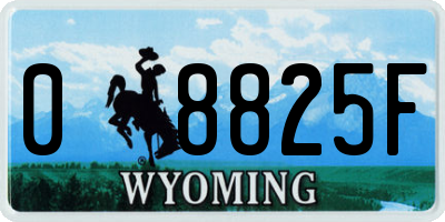 WY license plate 08825F