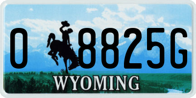 WY license plate 08825G