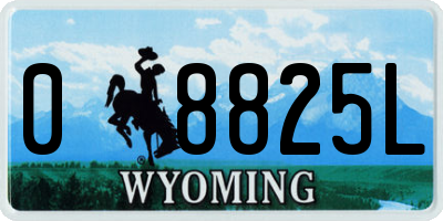 WY license plate 08825L