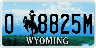 WY license plate 08825M
