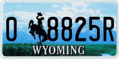 WY license plate 08825R