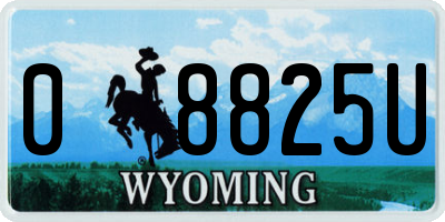 WY license plate 08825U