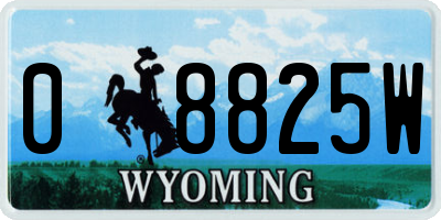 WY license plate 08825W