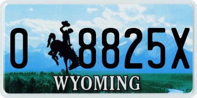 WY license plate 08825X