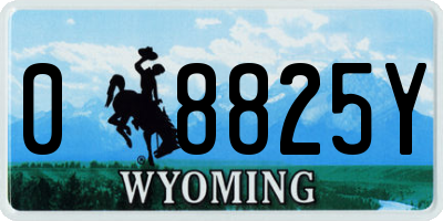 WY license plate 08825Y
