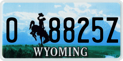 WY license plate 08825Z