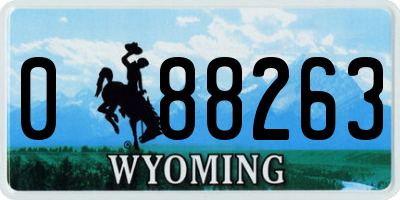 WY license plate 088263