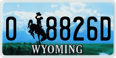 WY license plate 08826D